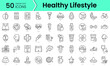 © IconKitty  - healthy lifestyle Icons bundle. Linear dot style Icons. Vector illustration
