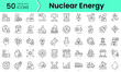 nuclear energy Icons bundle. Linear dot style Icons. Vector illustration