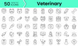 © IconKitty  - veterinary Icons bundle. Linear dot style Icons. Vector illustration