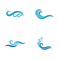  water wave,wave beach vector illustration design logo template