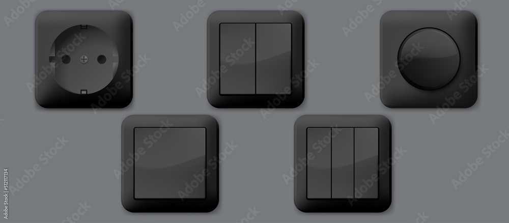 Socket plug, switch and extension vector outlet for electric plugs and ...