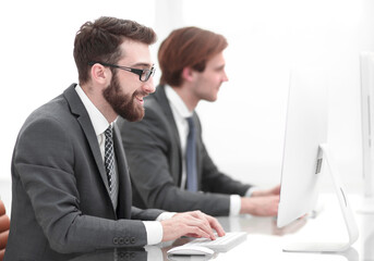 Poster - Company employees working in software development