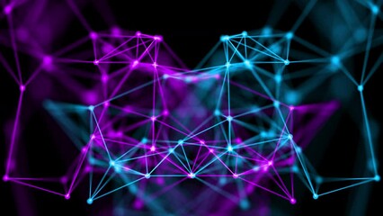 Wall Mural - abstract digital connection colorful technology background seamless loop
