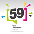 59 Years Anniversary celebration colorful white modern number logo icon banner