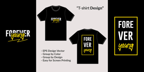 streetwear theme design forever young for premium t-shirt vector clothing merchandise