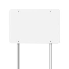 Wall Mural - road, traffic sign. highway signboard on a chrome metal pole. blank white board with place for text.