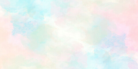 Wall Mural - Abstract brush painted watercolor background with watercolor stains, Bright multicolor background with pink and blue colors for wallpaper, decoration, card, graphics design and web design.