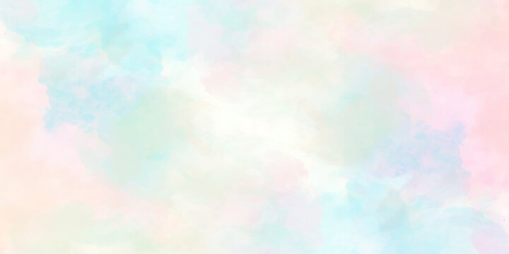 Fototapete - Abstract brush painted watercolor background with watercolor stains, Bright multicolor background with pink and blue colors for wallpaper, decoration, card, graphics design and web design.