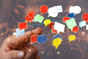 speech bubbles, communication concept 3d