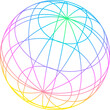 Retrofuturistic 3d Sphere Wireelement Shape