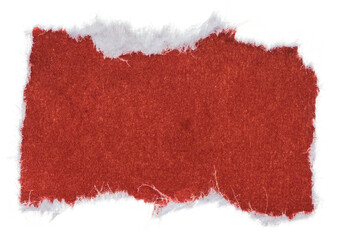 red paper sticker isolated with torn edges