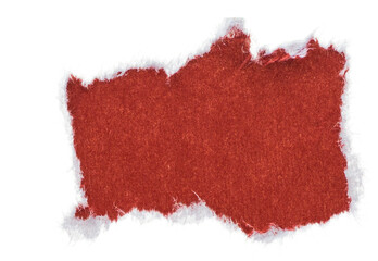 red paper sticker isolated with torn edges