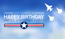 U.S. Air Force Birthday Is Observed Every Year On September 18 All Across United States Of America. Vector Illustration