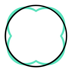 Wall Mural - pastel circle line frame
