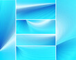 © HAKKI ARSLAN - Wavy smooth blue color tone lines background banner set. Vector illustration.