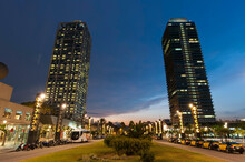 Spain, Barcelona, La Barceloneta District, Olympic Harbour, Hotel Arts And Mapfre Tower