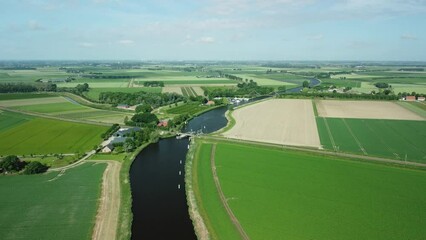 Wall Mural - aerial view of a river in the country in the Netherlands