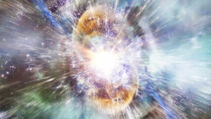 Wall Mural - Star Warp 064: Traveling through a wormhole in space (Loop).