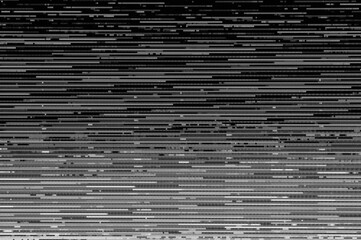 Fototapete - Pixel pattern of a digital glitch / Abstract black and white pixel pattern background of a digital glitch.