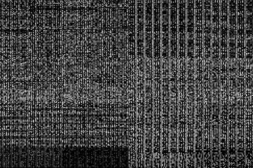 Fototapete - Pixel pattern of a digital glitch / Abstract black and white pixel pattern background of a digital glitch.