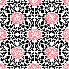 Poster - Seamless old fashioned floral wallpaper design. Vector floral pattern for fabric, ceramic tile or wrapping paper design.
