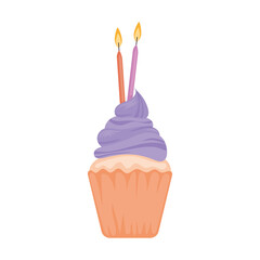 Canvas Print - birthdat cupcake with candles icon