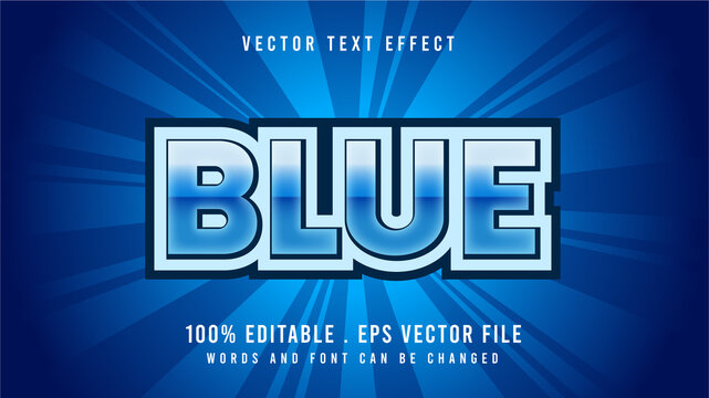 blue editable  text effect