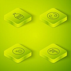 Poster - set isometric line cancer zodiac, venus symbol, symbol jupiter and bottle of water icon. vector