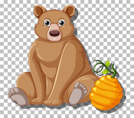 Sticker - Grizzly bear cartoon character isolated