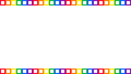 Wall Mural - Square rainbow colorful border frame background design. Happy LGBT pride month theme vector template. 