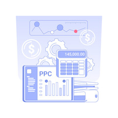 Poster - PPC campaign creation isolated concept vector illustration. Professional marketer creating PPC campaign, digital marketing, advertising agency, internet promotion, context ads vector concept.