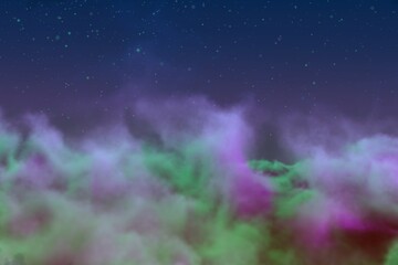 Wall Mural - cosmic mist concept with snowflakes creative abstract background for art purposes
