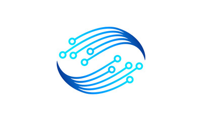 Fototapete - Technology logo icon design vector template