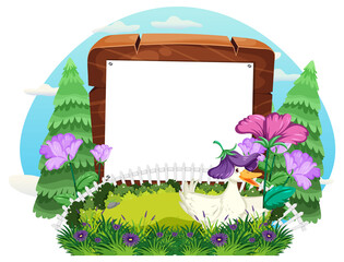 Sticker - Empty board template with cartoon character