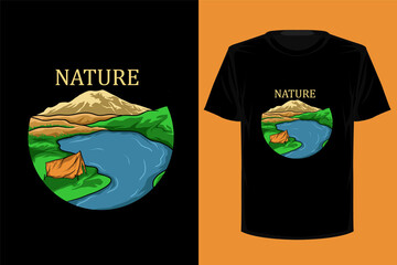 Fototapete - Nature retro vintage t shirt design