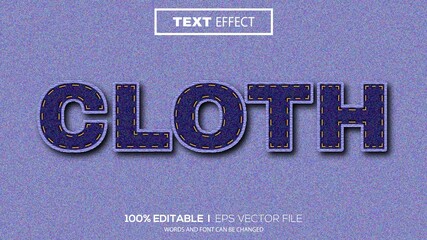 Poster - 3d editable text effect cloth theme premium vector