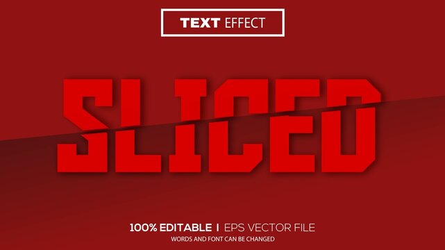 3d editable text effect sliced theme premium vector