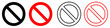 Red and black Stop sign vector icon set. Warning illustration sign collection. entry forbidden symbol.