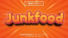 3d Editable Text Effect Junkfood Theme Premium Vector