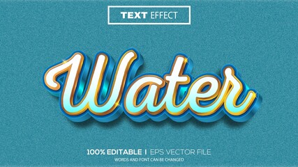 Poster - 3d editable text effect water theme premium vector