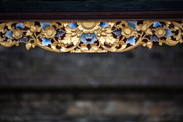 Elegant ornament decorative in Tirta Empul Temple, It's famous for holy water where Hindu people go for purification in Bali, Indonesia