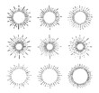 © Bulgakova Kristina - Sunburst, explosion effects, vintage doodle isolated on white background