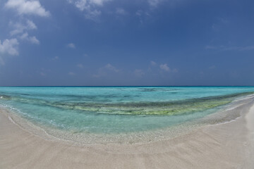 Wall Mural - summer tropical sandy beach turquoise water lagoon