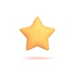 3d star icon - realistic yellow star isolated on white background. Customer rating, feedback or achievement concept vector illustration