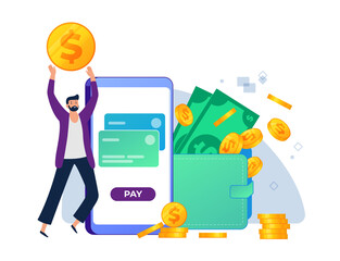 Poster - Online payment, financial transaction and money tranfer