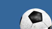 Isolated Old And Dirty Leather Football For Training And Practising With Clipping Paths.