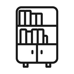 Wall Mural - bookshelf icon in linear style. Reading, learning sign illustration