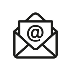 Envelope Open Message or email icon. outline illustration.