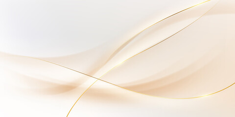 Wall Mural - Elegant white background with elegant golden elements. Modern 3D Abstract Vector Illustration Design