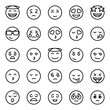 © Graphic Mall - Outline icons for emoticon emojis.
